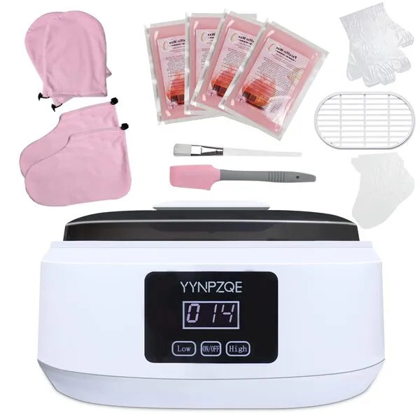 YYNPZQE Paraffin Wax Machine for Hand and Feet,3500ml Paraffin Wax Warmer with 4 Pack Wax and Tools,Paraffin Hot Wax Spa Kit,Adjustable Temp Fast Melt Paraffin Bath for Smooth and Soft Skin