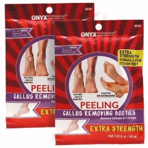 Onyx Professional Foot Peel Mask Callus Remover (2 Pack) Dead Skin Remover, Foot Exfoliator, Cracked Heel Repair - Feet Peeling Mask Pedicure Kit For Smooth Baby Soft Healthy Feet