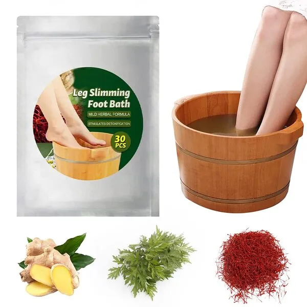 2023 Natural Herb Foot Soak Lymphatic Drainage Detox Foot Care Spa, Ginger Wormwood Saffron Foot Bath Bag, Leg Slimming Remove Stubborn Foot Odor Scent Foot Reflexology Relax Massage(30PCS)