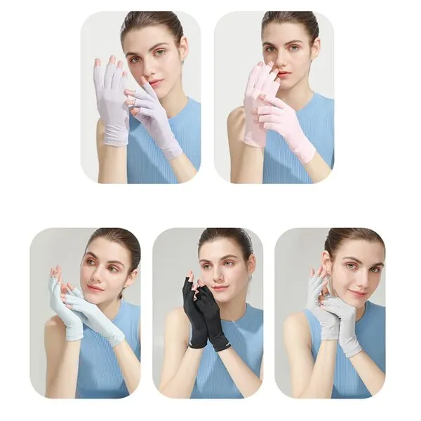 Anti UV Gloves for Nail Lamp Light Manicure Gloves UV Protection Gloves Fingerless UV Light Gloves for Gel Nail Lamp Hand