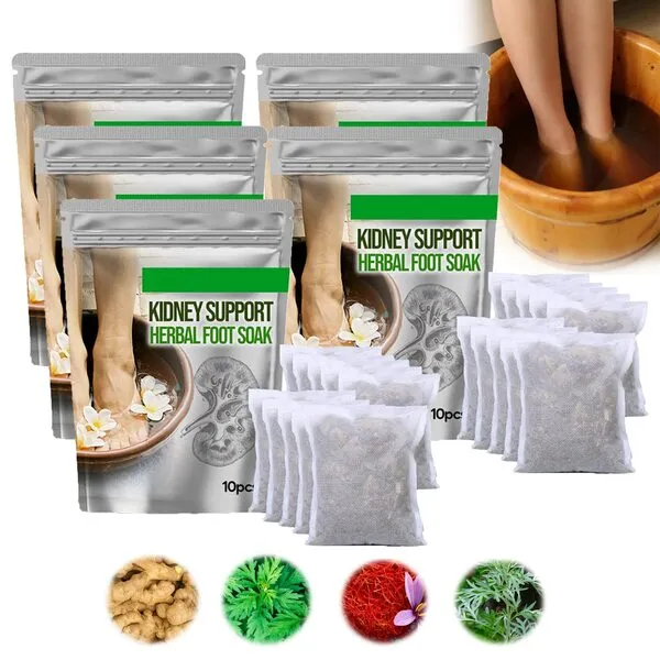 50pcs Detoxpro Kidney Support Herbal Foot Soak,Pure Cleanse Kidney Support Herbal Foot Soak,Lymphatic Drainage Ginger Foot Soak For Stress Relief, Better Sleep (50pcs)