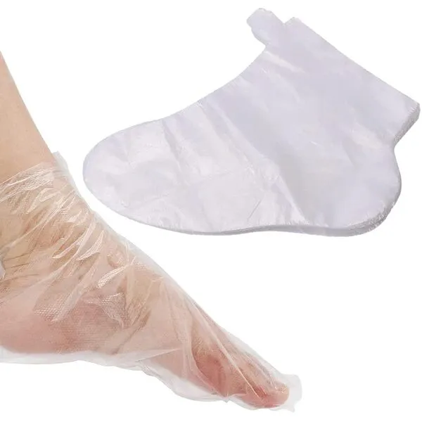 200PCS Paraffin Wax Liners for Feet with Stickers, Therapy Feet Covers Bags, Large Thermal Therapy Plastic Socks Liners, Thick Paraffin Bath Liners for Foot Pedicure Hot Spa Wax Treatment