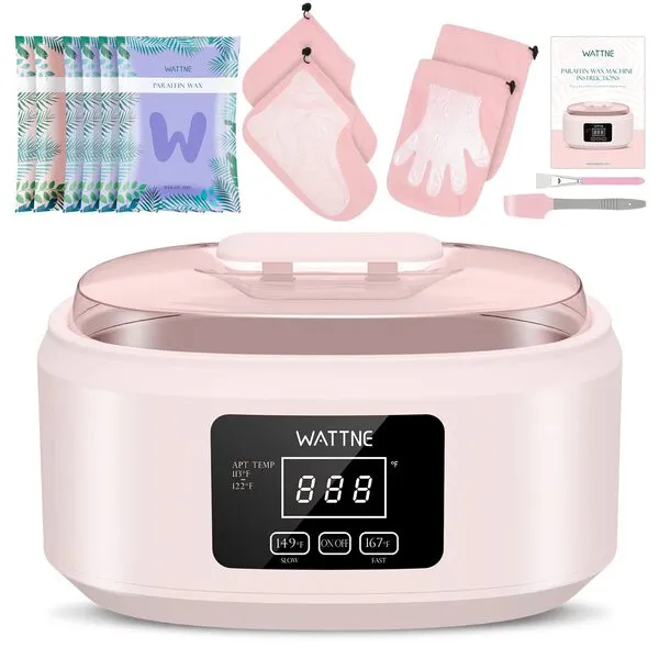 Paraffin Wax Machine for Hand and Feet -Paraffin Wax Warmer Moisturizing Kit Auto-time and Keep Warm Paraffin Hand Wax Machine for Arthritis (-pink)