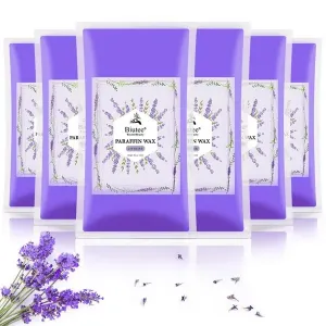 Biutee Paraffin Wax Refills 6 Pack 0.44 Pound per pack Lavender Scented Paraffin Wax Paraffin Blocks Moisturizing for Hand and Feet Low Melt Paraffin Wax