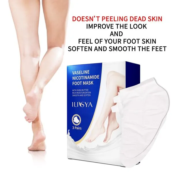 Vaseline Foot Mask Moisturizing 3 Pack Feet Spa Hydrating Mask Socks Soft Dry Cracked Feet Care - Women and Men