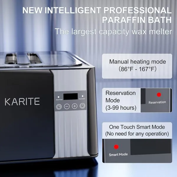 KARITE Paraffin Wax Machine for Hands and Feet, 9000ml Paraffin Wax Bath with Auto-Timer, Smart Mode for Arthritis, Precision Temperature Control, Paraffin Wax Warmer Kit with 16PCs Refills