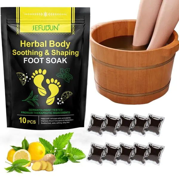 10pcs Herbal Body Detox Foot Soak Beads,Herbal Foot Cleaning Soak Beads,Natural Herbal Foot Massage Beads,Relaxing and Soothing Experience for Men and Women