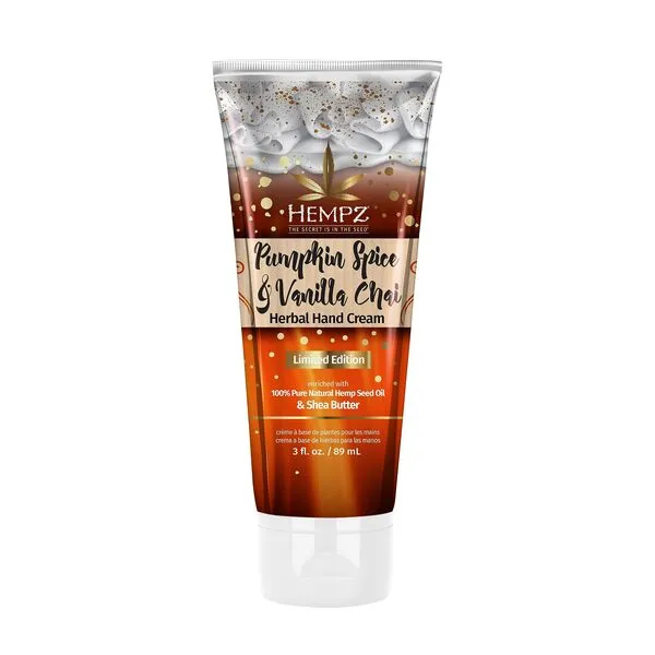 Hempz Pumpkin Spice & Vanilla Chai Moisturizing Hand Cream Lotion (3 Oz) – Mini Fall Scented Travel Cream Skin Care for Women & Men, Made with Shea Butter for Combatting Dry Hands while Travelling